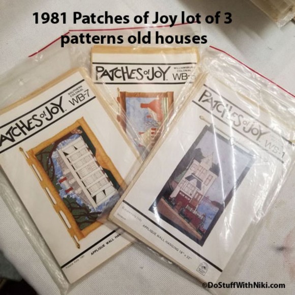 1981 Patches of Joy lot of 3 patterns old houses Pat013 - Picture 1 of 8